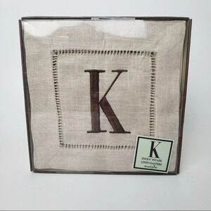 Linen coaster K initial set of 4